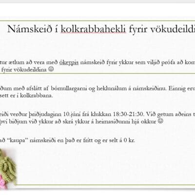 Kolkrabbanámskeið júní 2025